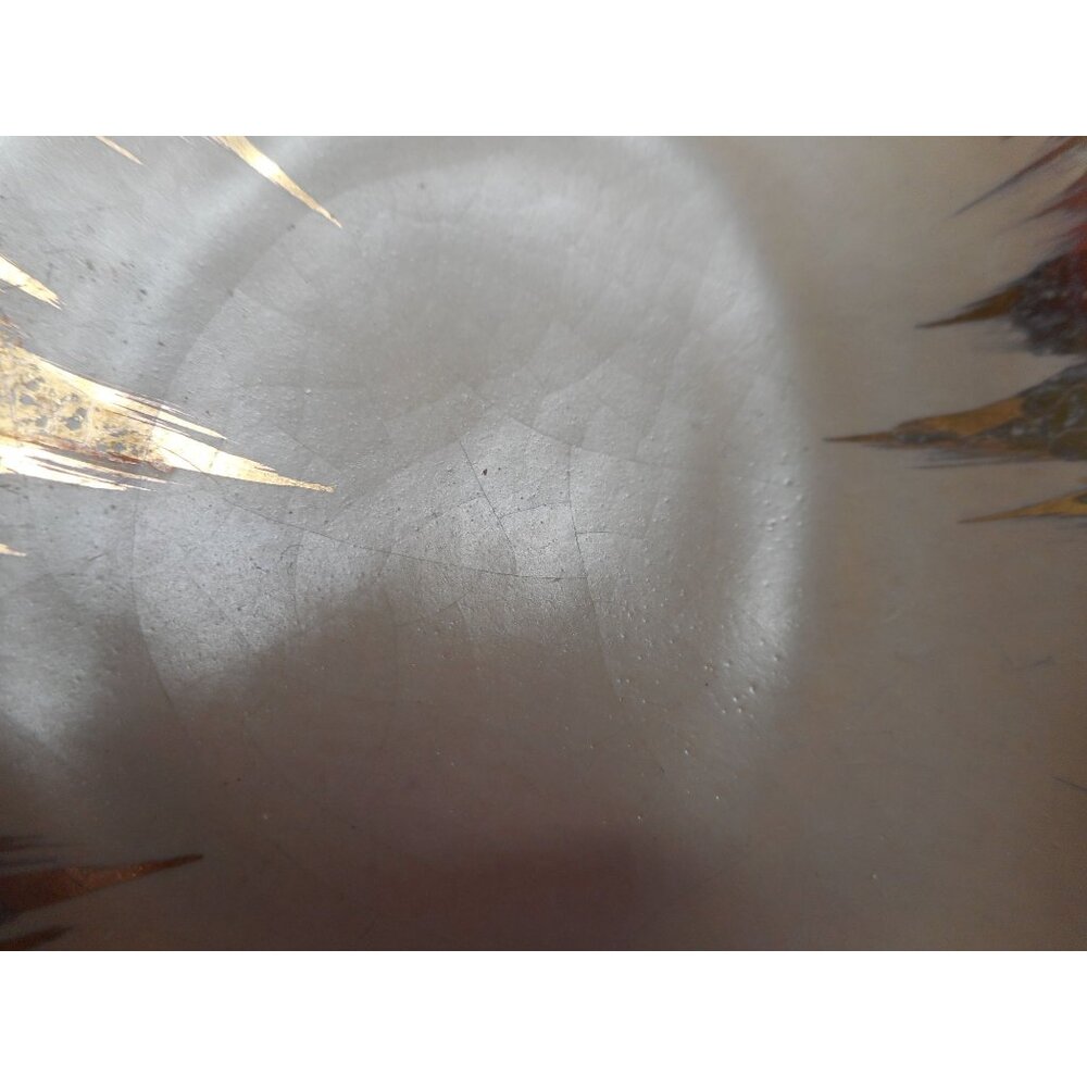 Vintage MCM Gold cream Pottery Ash Tray Trinket dish Ashtray - Estate Find - Picture 2 of 3